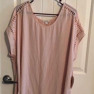 Semi-sheer top with windowpane detail